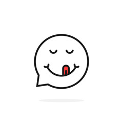 thin line gourmet emoji speech bubble logo