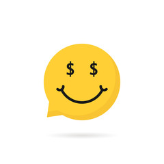 wealthy emoji speech bubble logo