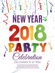 New Year 2018 party poster.