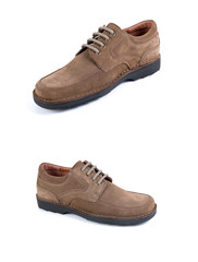Group of shoes on isolated background, comfortable footwear.