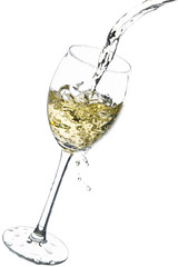 Wineglass on a white background