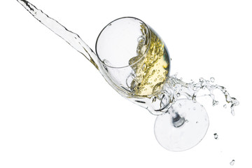 Wineglass on a white background