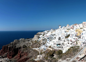 Fototapeta na wymiar amazing panoramic view of Oia Santorini Greece