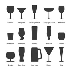 black set of stemware logo