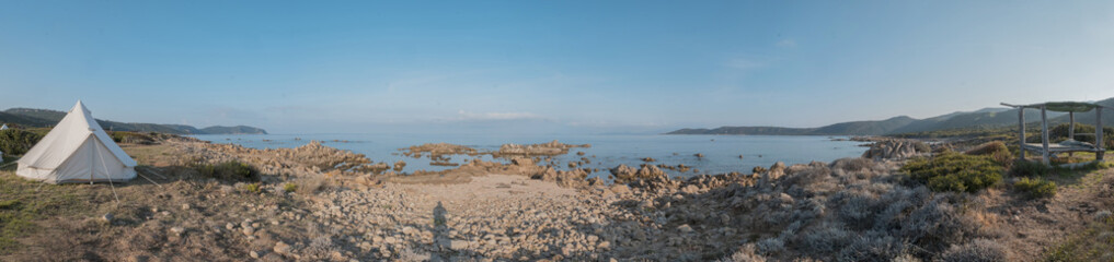 Fototapeta na wymiar Panorama Corsica beach