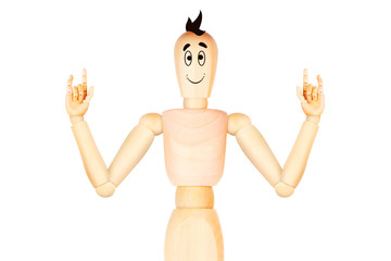 smiling happy character rocking with hands in Rocker Pose