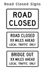 Regulatory traffic sign. Road Closed. Vector illustration.