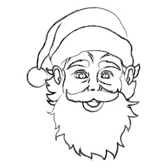 Santa claus face pop art cartoon