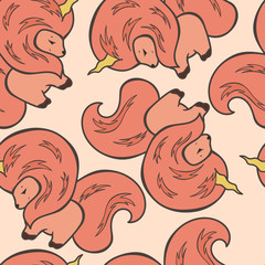Unicorn seamless pattern isolated on pink for fabrics, apparel, home decoration, wrapping paper design. Simple design of magic fantasy animal - pink unicorn princess. Dream symbol. Print for children.