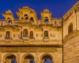 Gangaur Ghat by night, Udaipur, Rajasthan, India