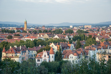 Fototapeta na wymiar Bamberg cityscape at sunset in Bavaria, Germany.