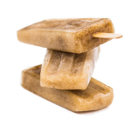 Cola Popsicles isolated on white