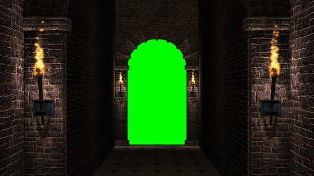 Arch with green screen