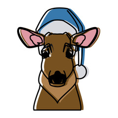Christmas reindeer pop art cartoon