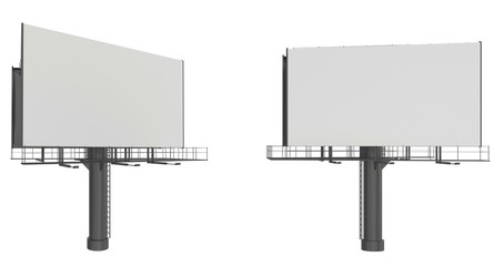 Obraz premium Set Blank big billboard. Mockup for your advertisement and design. 3d rendering