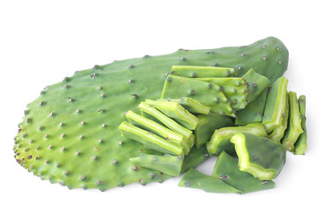 Edible green pads of Opuntia cactus © Popova Olga