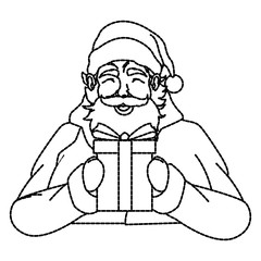 Santa claus with gift box  icon