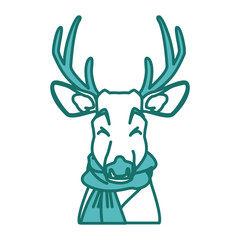 Cute reindeer with scarf  icon