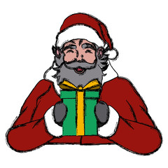 Santa claus with gift box  icon