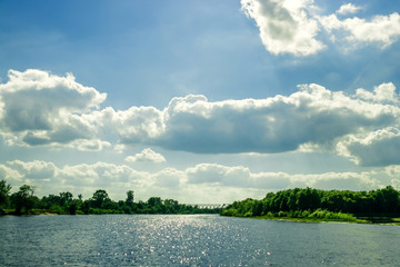 Panoramic view of Indian railway bridge across the river Zuari in Goa, India
