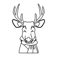 Cute reindeer with scarf  icon