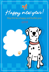 犬　年賀状　デザイン　イラスト　ダルメシアン
