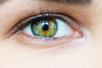 Obraz premium Green eye girl macro