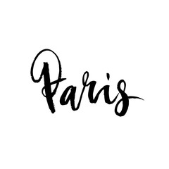 The custom hand lettering poster for your design. Creative typography. Hand drawn greeting card with text Paris. Tourism and travel.