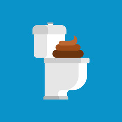 Dirty toilet and shit. filthy WC isolated. Vector illustration