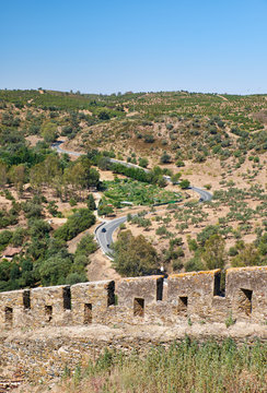 The wall of the old town of Mertola.  Baixo Alentejo. Portugal