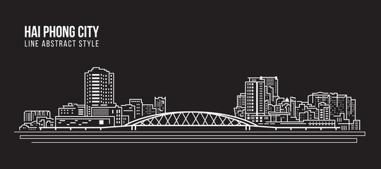 Cityscape Building Line art Vector Illustration design - Hai phong city
