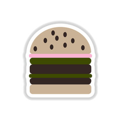 double cheeseburger, hamburger icon, burger vector sticker