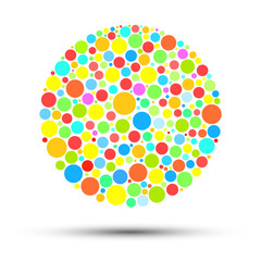 Abstract color circle with colored circles on white background
