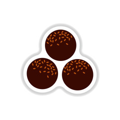 Falafel ball arabic food made from chickpeas. Vector illustration sticker for vegetarian menu, traditional cuisine dish, eastern snack