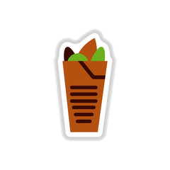 Burrito Falafel Wrap Pita Bread Illustration sticker