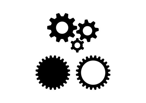 Black Gear Factory Illustration Logo Silhouette