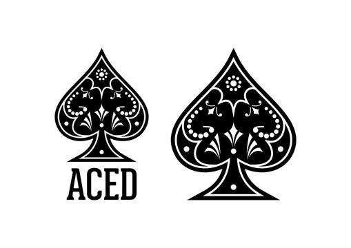 ace of spades logo vector illustration design template Stock