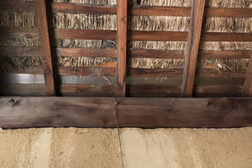 日本の古い民家の屋根裏部屋
