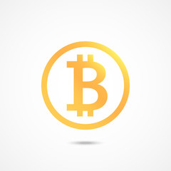 Bitcoin sign icon. Crypto currency symbol. Vector illustration.