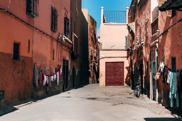 old streets of marrakech medina, morocco