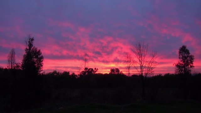 Sunset in the center region of Chile