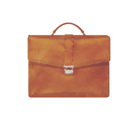 Watercolor Briefcase on white