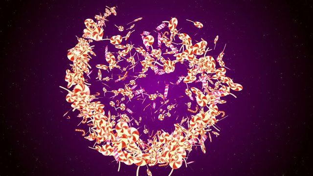 Abstract glamour sweet lollipop caramel juicy candies toffee sugar chupa chups flying