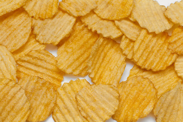 Ribbed potato chips with spices