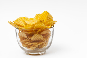 Ribbed potato chips with spices