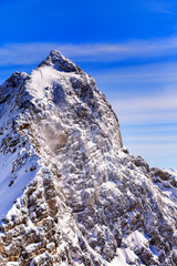 Winter landscape with view to the Zugspitze	