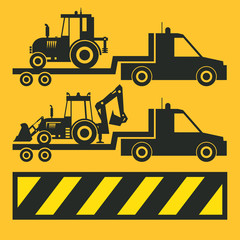 Tractor transportation icon or sign