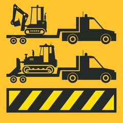 Tractor transportation icon or sign