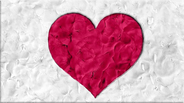 stop motion clay made heart shape cartoon handmade like animation seamles loop - new quality romantic wedding symbol video footage