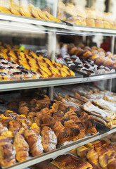 Portuguese traditional pastries. Buns with custard.